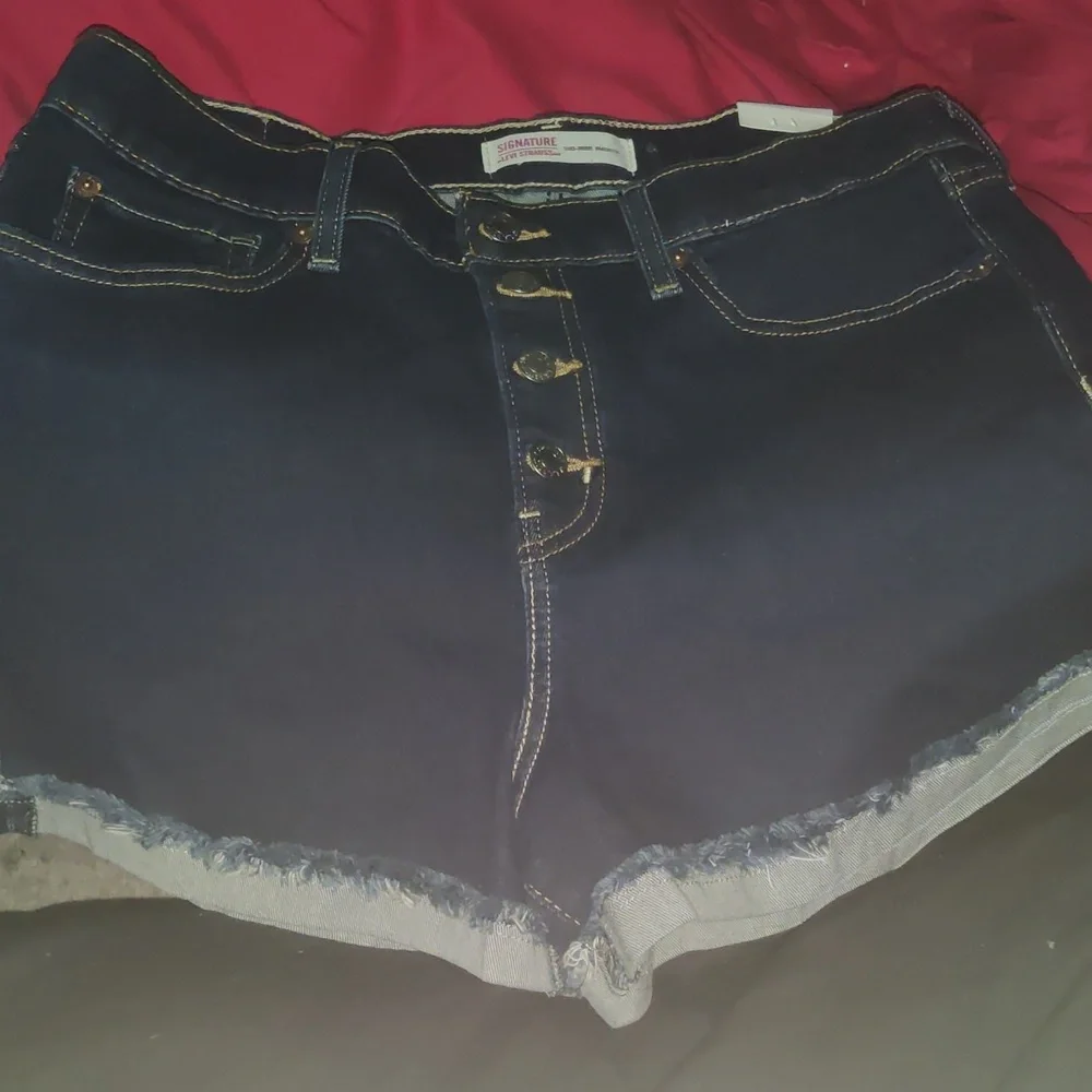 Signature by Levi's 🥳 Mid Rise Dark Wash Button Fly Shorts Size 29/9- NWT